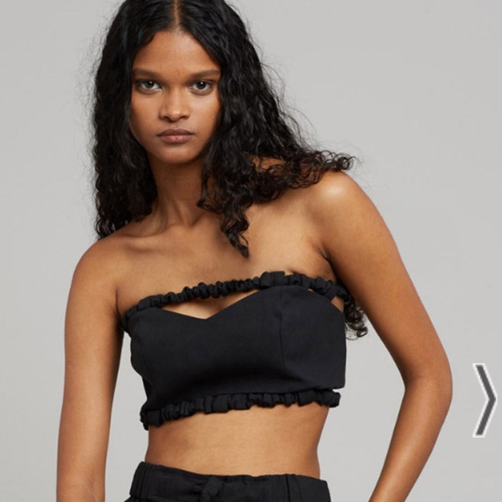 Ganni Strapless Crop Top